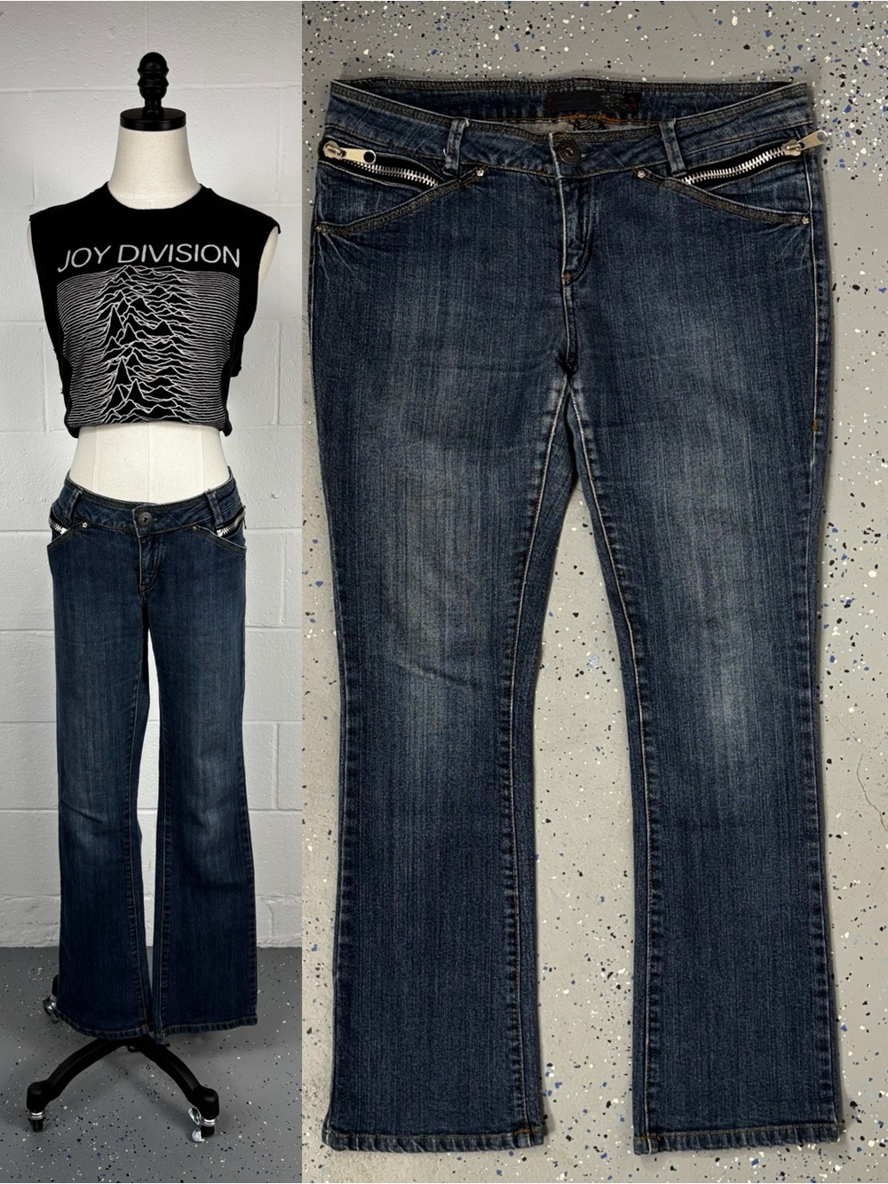 Vintage Y2K Ghosts & Angels Low Rise Jeans Zipper Pockets Slim Boot Hot Topic 13